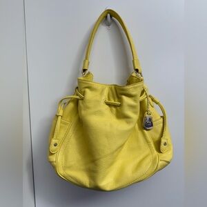 Cole Haan Yellow Leather Hobo Bucket Style Bag Great Condition